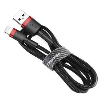 Kabeļi - Baseus Cafule Cable USB Lightning 2A 3m (Black+Red) CALKLF-R91 - ātri pasūtīt no ražotāja