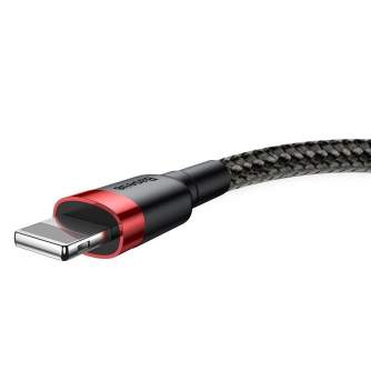 Kabeļi - Baseus Cafule Cable USB Lightning 2A 3m (Black+Red) CALKLF-R91 - ātri pasūtīt no ražotāja
