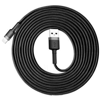 Cables - Baseus Cafule USB Lightning Cable 2A 3m (Black+Gray) CALKLF-RG1 - quick order from manufacturer