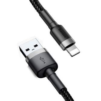 Kabeļi - Baseus Cafule USB Lightning Cable 2A 3m (Black+Gray) CALKLF-RG1 - ātri pasūtīt no ražotāja