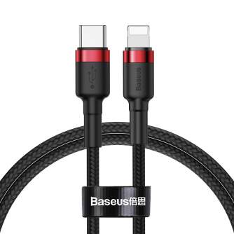 Cables - Baseus Cafule Cable Type-C to iP PD 18W 1m Red+Black CATLKLF-91 - quick order from manufacturer