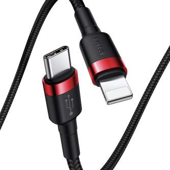 Кабели - Baseus Cafule Cable Type-C to iP PD 18W 1m Red+Black CATLKLF-91 - быстрый заказ от производителя