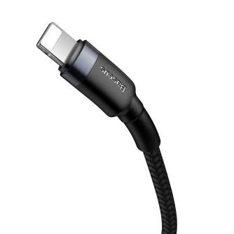 Kabeļi - Baseus Cafule Cable Type-C to iP PD 18W 1m Gray+Black CATLKLF-G1 - ātri pasūtīt no ražotāja