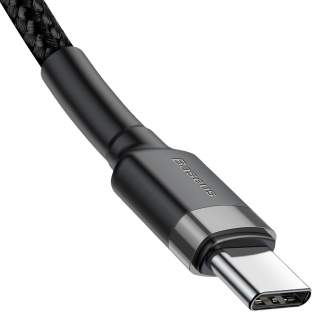 Kabeļi - Baseus Cafule PD2.0 60W flash charging USB For Type-C cable (20V 3A) 2m Gray+Black CATKLF-HG1 - ātri pasūtīt no ražotāja