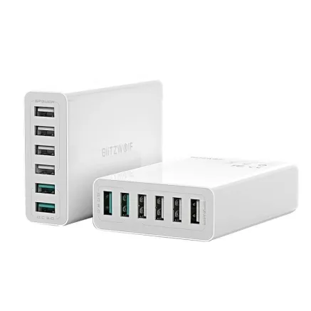 Charger 6x USB Blitzwolf BW-S15, QC 3.0, 60 W (white) BW-S15 EU