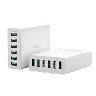 Батарейки и аккумуляторы - Charger 6x USB Blitzwolf BW-S15, QC 3.0, 60 W (white) BW-S15 EU - быстрый заказ от производителя