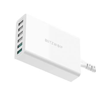 Batteries and chargers - Charger 6x USB Blitzwolf BW-S15, QC 3.0, 60 W (white) BW-S15 EU - quick order from manufacturer