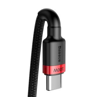 Кабели - Baseus Cafule PD2.0 100W flash charging USB For Type-C cable (20V 5A)2m Red+Black - купить сегодня в магазине и с дост