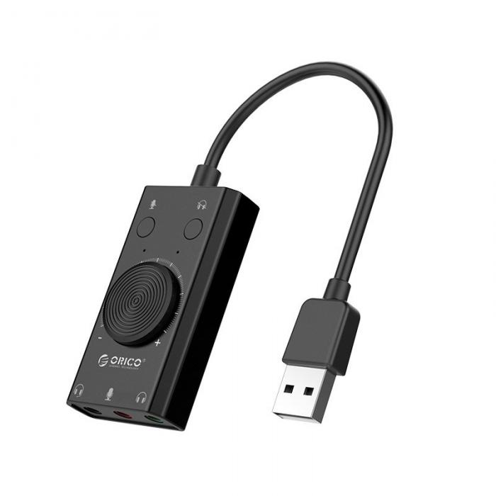 Audio cables, adapters - Orico multifunction USB 2.0 External Sound Card, 10cm SC2-BK-EP - quick order from manufacturer
