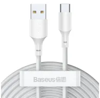 Кабели - Baseus Simple Wisdom Data Cable Kit USB to Type-C 5A (2PCS/Set）1.5m White TZCATZJ-02 - быстрый заказ от производителяКабели - Baseus Simple Wisdom Data Cable Kit USB to Type-C 5A (2PCS/Set）1.5m White TZCATZJ-02 - быстрый заказ от производителя