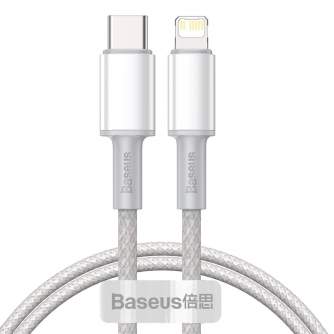 Кабели - Baseus High Density Braided Cable Type-C to Lightning, PD, 20W, 1m (white) CATLGD-02 - быстрый заказ от производителя