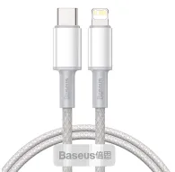 Cables - Baseus High Density Braided Cable Type-C to Lightning, PD, 20W, 1m (white) CATLGD-02 - quick order from manufacturerCables - Baseus High Density Braided Cable Type-C to Lightning, PD, 20W, 1m (white) CATLGD-02 - quick order from manufacturer