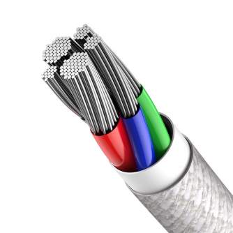Kabeļi - Baseus High Density Braided Cable Type-C to Lightning, PD, 20W, 1m (white) CATLGD-02 - ātri pasūtīt no ražotāja