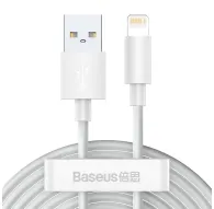 Cables - Baseus Simple Wisdom Data Cable Kit USB to Lightning 2.4A (2PCS/Set）1.5m White TZCALZJ-02 - quick order from manufacturerCables - Baseus Simple Wisdom Data Cable Kit USB to Lightning 2.4A (2PCS/Set）1.5m White TZCALZJ-02 - quick order from manufacturer