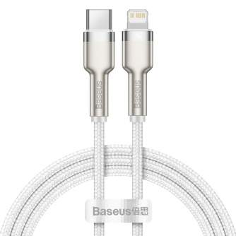 Кабели - USB-C cable for Lightning Baseus Cafule, PD, 20W, 1m (white) CATLJK-A02 - быстрый заказ от производителя