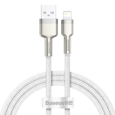USB cable for Lightning Baseus Cafule, 2.4A, 1m (white) CALJK-A02