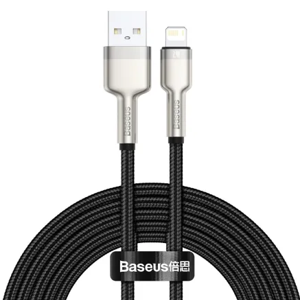 USB cable for Lightning Baseus Cafule, 2.4A, 2m (black) CALJK-B01