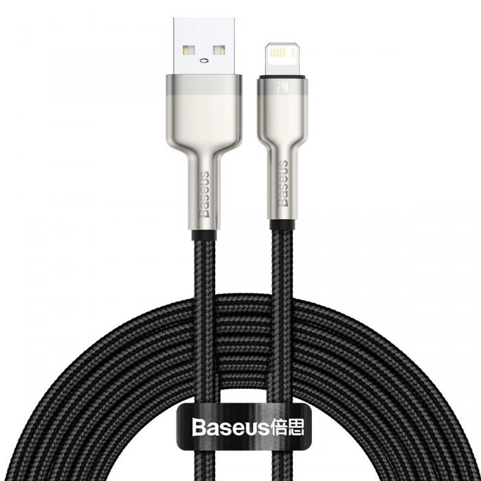 Cables - USB cable for Lightning Baseus Cafule, 2.4A, 2m (black) CALJK-B01 - quick order from manufacturer