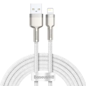 Kabeļi - USB cable for Lightning Baseus Cafule, 2.4A, 2m (white) CALJK-B02 - ātri pasūtīt no ražotāja