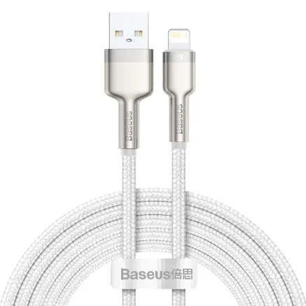 USB cable for Lightning Baseus Cafule, 2.4A, 2m (white) CALJK-B02