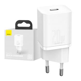 Telefonų, planšetinių kompiuterių ir GPS įkrovikliai - Baseus Super Si Quick Charger 1C 20W (white) CCSUP-B02 - быстрый заказ от