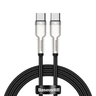 Kabeļi - Cable USB-C to USB-C Baseus Cafule, 100W, 1m (black) CATJK-C01 - ātri pasūtīt no ražotāja