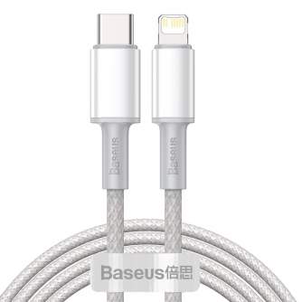 Кабели - USB-C to Lightning Baseus High Density Braided Cable, 20W, PD, 2m (white) CATLGD-A02 - быстрый заказ от производителя