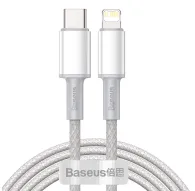 Cables - USB-C to Lightning Baseus High Density Braided Cable, 20W, PD, 2m (white) CATLGD-A02 - quick order from manufacturerCables - USB-C to Lightning Baseus High Density Braided Cable, 20W, PD, 2m (white) CATLGD-A02 - quick order from manufacturer
