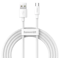Data Cables - Baseus Simple Wisdom Data Cable Kit USB to Micro 2.1A (2PCS/Set) 1.5m White - quick order from manufacturerData Cables - Baseus Simple Wisdom Data Cable Kit USB to Micro 2.1A (2PCS/Set) 1.5m White - quick order from manufacturer