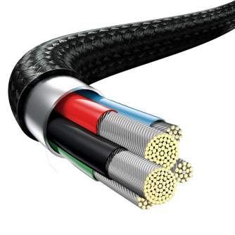 Kabeļi - Baseus Rapid Series 3-in-1 cable USB-C For M+L+T 20W 1.5m Black CAMLT-SC01 - ātri pasūtīt no ražotāja