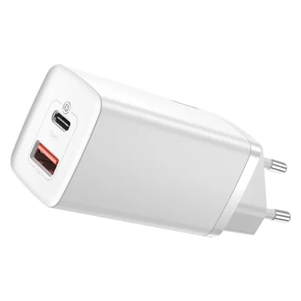 Quick Travel Charger Baseus GaN2 Lite USB+C 65W EU (white) CCGAN2L-B02