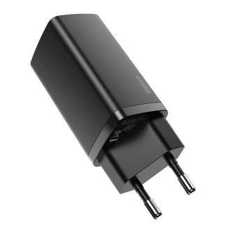 Baterijas, akumulatori un lādētāji - Quick Travel Charger Baseus GaN2 Lite USB+C 65W EU (black) CCGAN2L-B01 - ātri pasūtīt no ražotāja