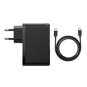 Baterijas, akumulatori un lādētāji - Travel Charger Baseus GaN2 Pro Quick 2x USB + 2x USB-C, 100W, EU (Black) CCGAN2P - ātri pasūtīt no ražotāja