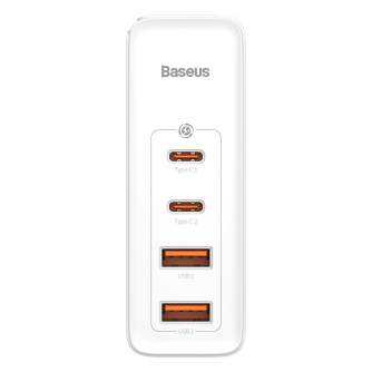 Батарейки и аккумуляторы - Travel Charger Baseus GaN2 Pro Quick 2x USB + 2x USB-C, 100W, EU (white) CCGAN2P - быстрый заказ от п