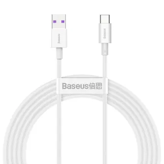 Kabeļi - Baseus Superior Series Cable USB to USB-C, 66W, 2m (white) CATYS-A02 - perc šodien veikalā un ar piegādi