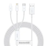 Kabeļi - USB cable 3in1 Baseus Superior Series, USB to micro USB / USB-C / Lightning, 3.5A, 1.2m (white) CAMLTYS-02 - ātri pasūtīt no ražotājaKabeļi - USB cable 3in1 Baseus Superior Series, USB to micro USB / USB-C / Lightning, 3.5A, 1.2m (white) CAMLTYS-02 - ātri pasūtīt no ražotāja