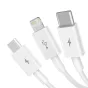 Kabeļi - USB cable 3in1 Baseus Superior Series, USB to micro USB / USB-C / Lightning, 3.5A, 1.2m (white) CAMLTYS-02 - ātri pasūtīt no ražotāja