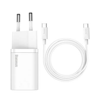 Batteries and chargers - Baseus Super Si Quick Charger 1C 25W with USB-C cable for USB-C 1m (white) - quick order from manufacturer