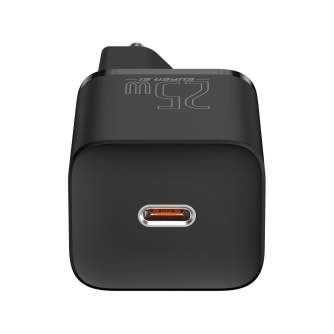 Baterijas, akumulatori un lādētāji - Baseus Super Si Quick Charger 1C 25W with USB-C cable for USB-C 1m (black) - ātri pasūtīt no ražotāja