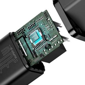 Baterijas, akumulatori un lādētāji - Baseus Super Si Quick Charger 1C 30W (black) CCSUP-J01 - ātri pasūtīt no ražotāja