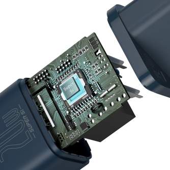 Baterijas, akumulatori un lādētāji - Baseus Super Si Quick Charger 1C 20W with USB-C cable for Lightning 1m (blue) - ātri pasūtīt no ražotāja