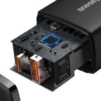 Батарейки и аккумуляторы - Baseus Compact Quick Charger, USB, USB-C, 20W (black) CCXJ-B01 - быстрый заказ от производителя
