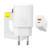Telefonų, planšetinių kompiuterių ir GPS įkrovikliai - Baseus Compact Quick Charger, USB, USB-C, 20W (white) CCXJ-B02 - быстрый Telefonų, planšetinių kompiuterių ir GPS įkrovikliai - Baseus Compact Quick Charger, USB, USB-C, 20W (white) CCXJ-B02 - быстрый 