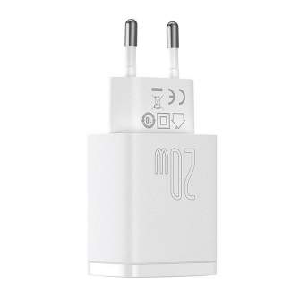 Батарейки и аккумуляторы - Baseus Compact Quick Charger, USB, USB-C, 20W (white) CCXJ-B02 - быстрый заказ от производителя