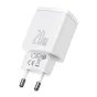 Wall charger - Baseus Compact Quick Charger, USB, USB-C, 20W (white) CCXJ-B02 - quick order from manufacturer