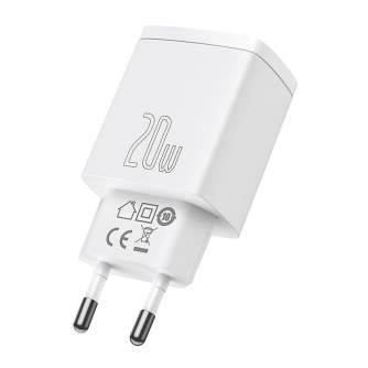 Батарейки и аккумуляторы - Baseus Compact Quick Charger, USB, USB-C, 20W (white) CCXJ-B02 - быстрый заказ от производителя