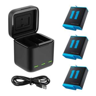 Новые товары - Telesin 3-slot charger Box + 3 batteries for GoPro Hero 11 / 10 / 9 GP-BNC-902 - быстрый заказ от производителя