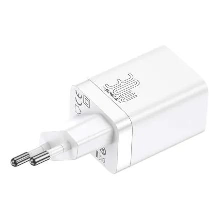 Baseus Super Si Pro Quick Charger USB + USB-C 30W (white) CCSUPP-E02