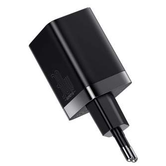 Baterijas, akumulatori un lādētāji - Baseus Super Si Pro Quick Charger USB + USB-C 30W (black) CCSUPP-E01 - ātri pasūtīt no ražotāja