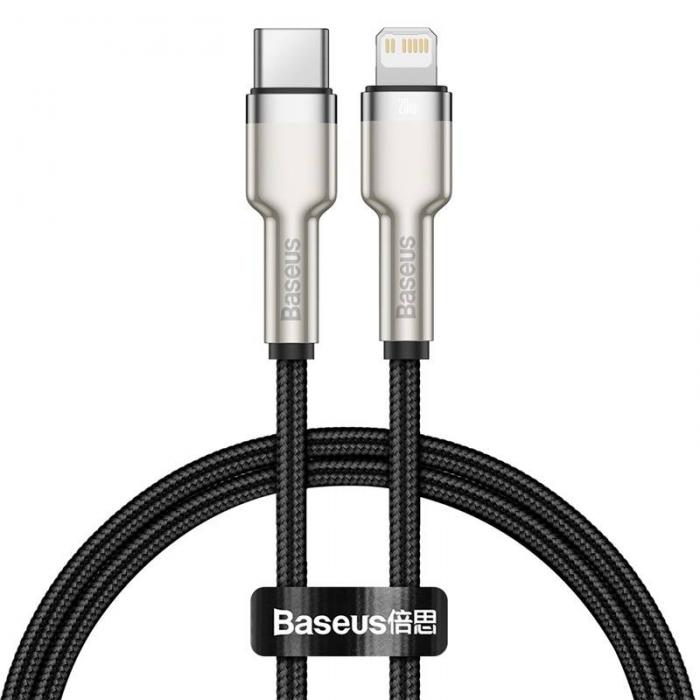 Cables - USB-C cable for Lightning Baseus Cafule, PD, 20W, 0,25m (black) CATLJK-01 - quick order from manufacturer